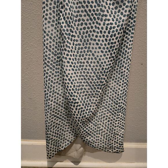 Elle Zeitoune Women's Green Polka Dot Satin Maxi Dress Size M 340 MSRP - Picture 4 of 11